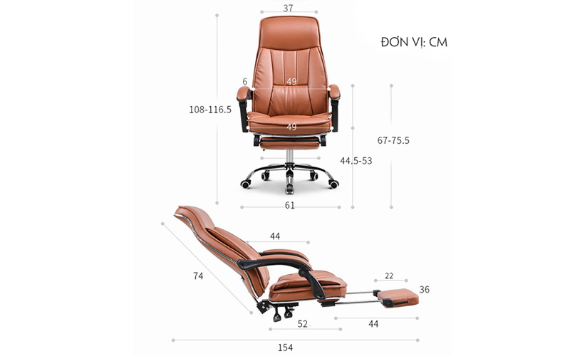 kích thước ghế giám đốc